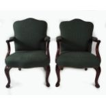 PAIR 19TH-CENTURY MAHOGANY GAINSBOROUGH CHAIRS