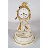 LATE LOUIS XVI ORMOLU & MARBLE MANTEL CLOCK