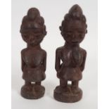 TWO YORUBA STANDING FEMALE FIGURES