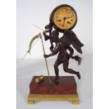 19TH-CENTURY BRONZE LIBRARY MANTEL CLOCK