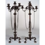 PAIR 19TH-CENTURY BRONZE CANDELABRAS