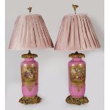 PR RARE 19TH-CENTURY PARIS PORCELAIN TABLE LAMPS