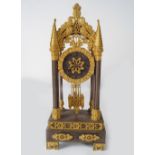 REGENCY ORMOLU & POLISHED STEEL MANTEL CLOCK