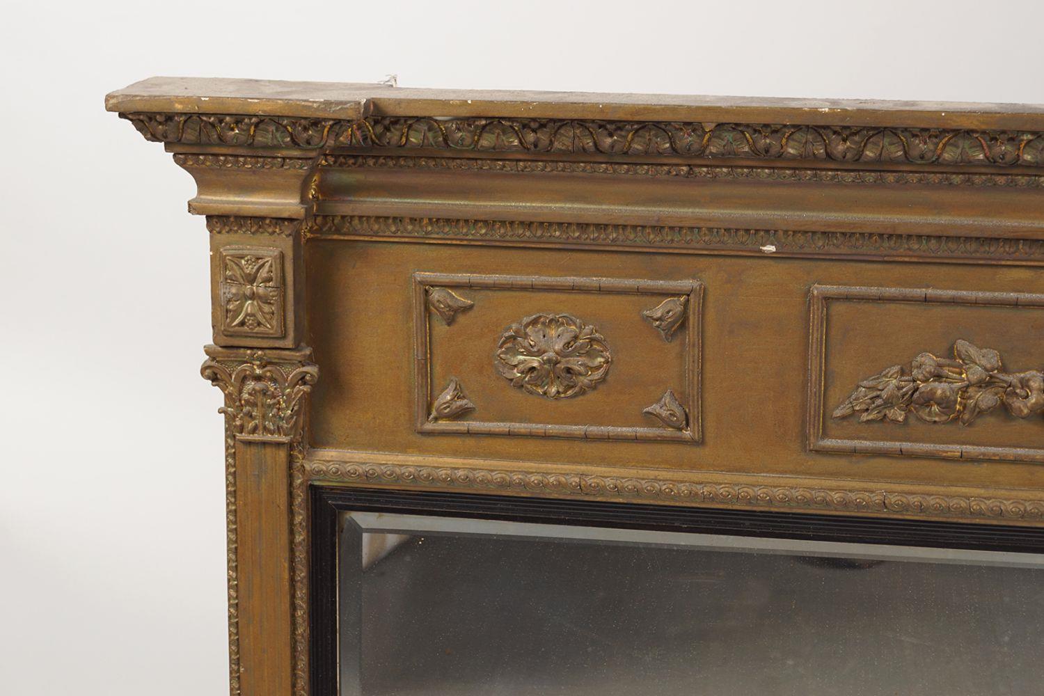 19TH-CENTURY GILT FRAMED OVERMANTLE MIRROR - Image 2 of 3