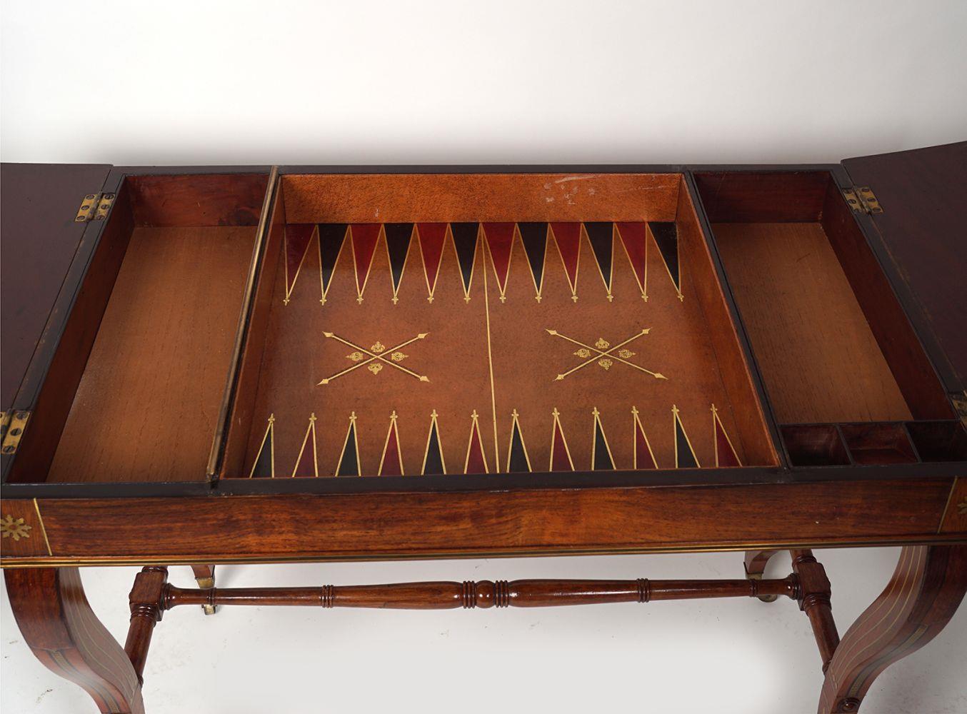 REGENCY ROSEWOOD COMBINATION GAMES/LIBRARY TABLE - Image 3 of 4