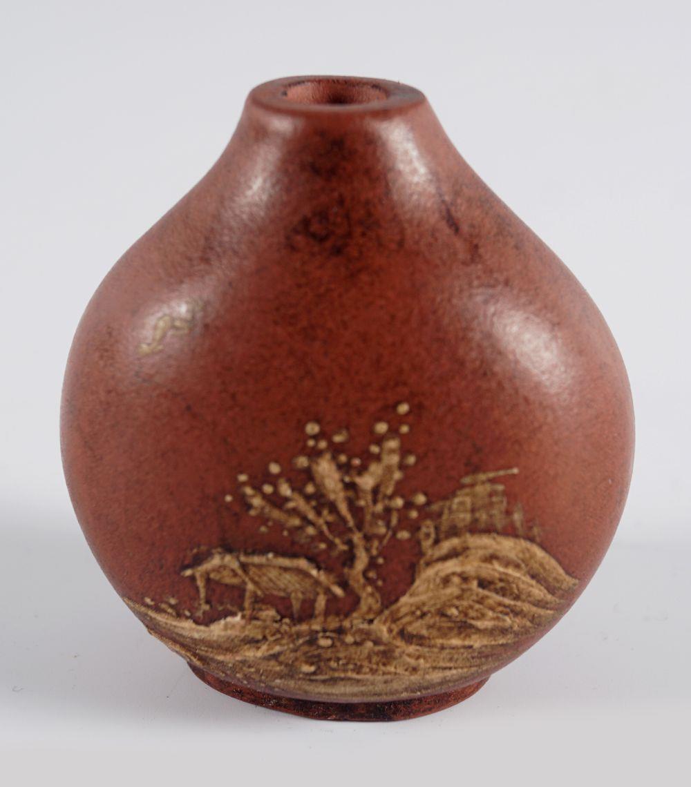 CHINESE POTTERY SNUFF BOTTLE