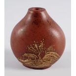 CHINESE POTTERY SNUFF BOTTLE