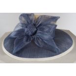 BLUE & CREAM OCCASION HAT