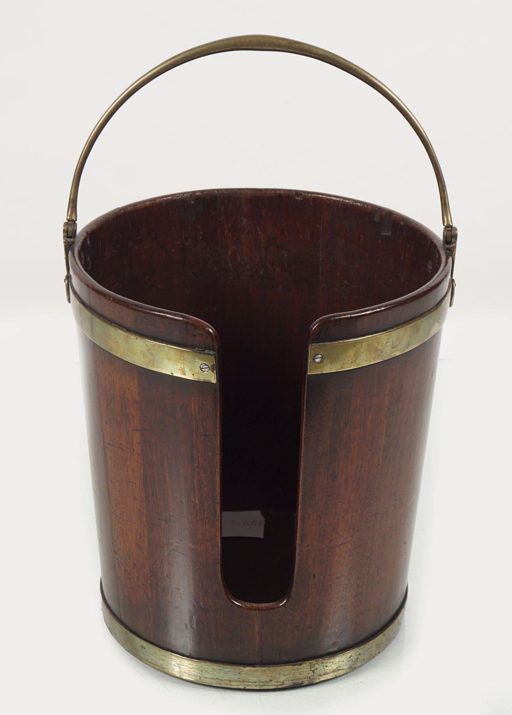 IRISH GEORGE III BRASS BOUND PLATE BUCKET