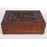 CHINESE QING ARMORIAL HARDWOOD DOCUMENT BOX