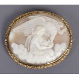 9 CT. GOLD FRAMED CAMEO BROOCH