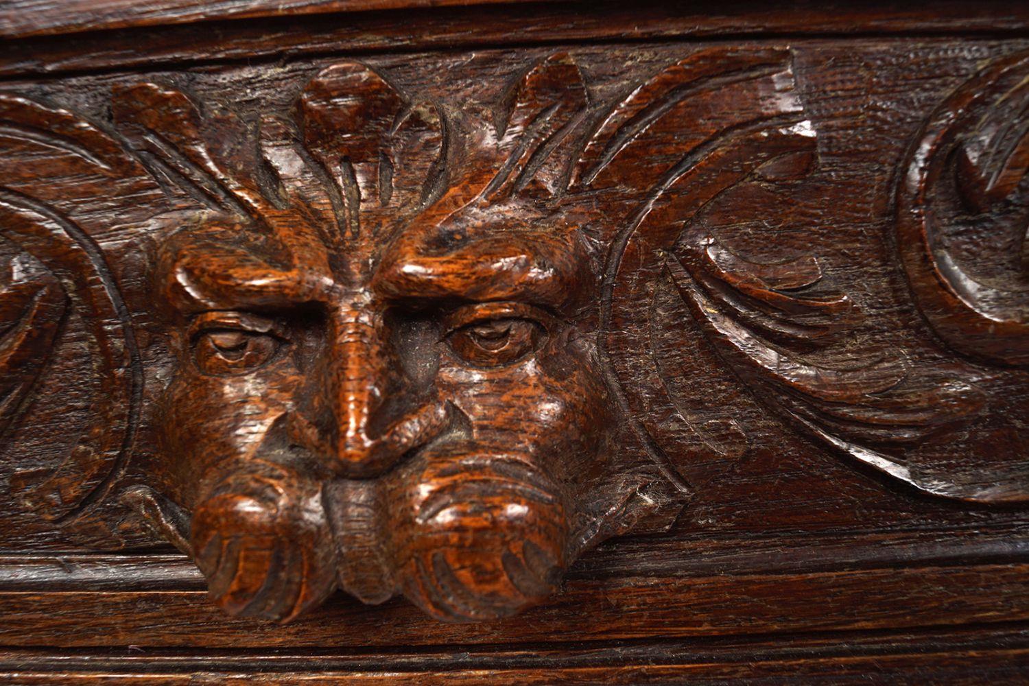 19TH-CENTURY CARVED OAK HALL TABLE - Image 3 of 4