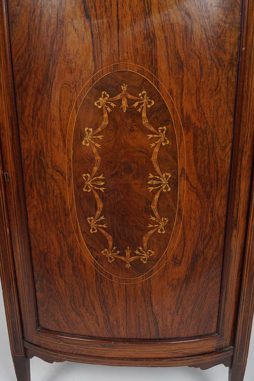 EDWARDIAN ROSEWOOD & MARQUETRY PIER CABINET - Image 3 of 3