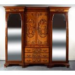 LARGE EDWARDIAN MARQUETRY WARDROBE