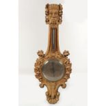 19TH-CENTURY CARVED BANJO CASED BAROMETER