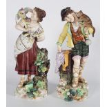 PAIR 19TH-CENTURY SITZENDORF FIGURES