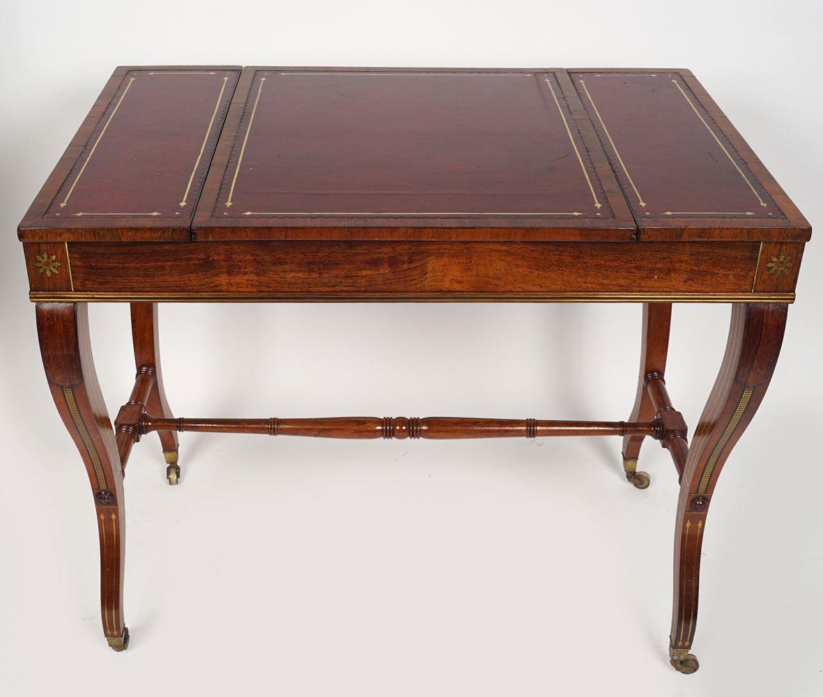 REGENCY ROSEWOOD COMBINATION GAMES/LIBRARY TABLE - Image 4 of 4