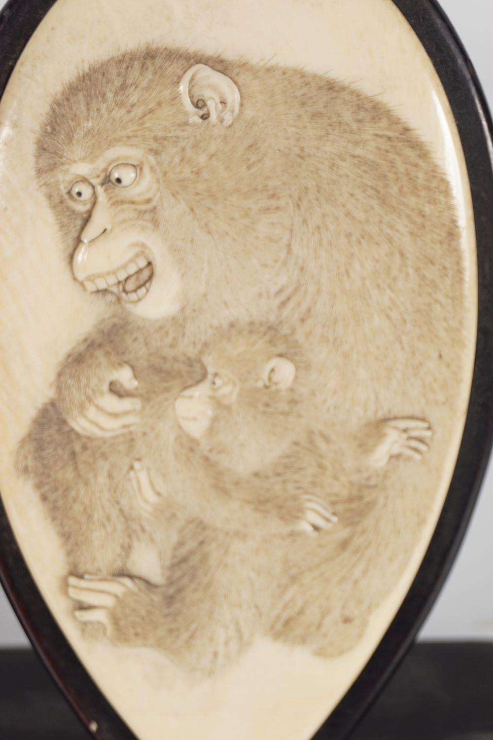 PAIR OF 19TH-CENTURY JAPANESE IVORY PLAQUES - Image 3 of 3