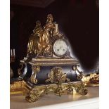 19TH-CENTURY ORMOLU & MARBLE MANTEL CLOCK