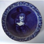 PAIR ROYAL DELFT BLUE & WHITE PORTRAIT PLAQUES