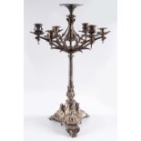 LARGE SHEFFIELD SILVER-PLATED CANDELABRA