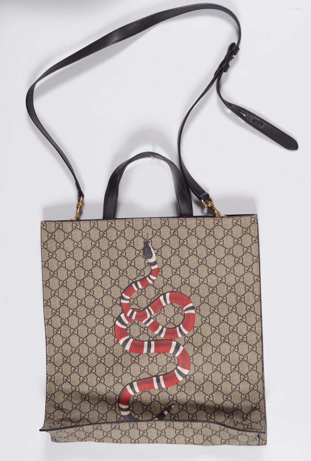 GUCCI KINGSNAKE LOGO TOTE BAG