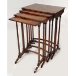 NEST OF ROSEWOOD & PAINTED QUARTETTO TABLES