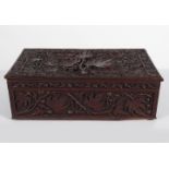 19TH-CENTURY HARDWOOD JEWELLERY BOX