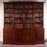 GEORGE III MAHOGANY LIBRARY BREAKFRONT BOOKCASE