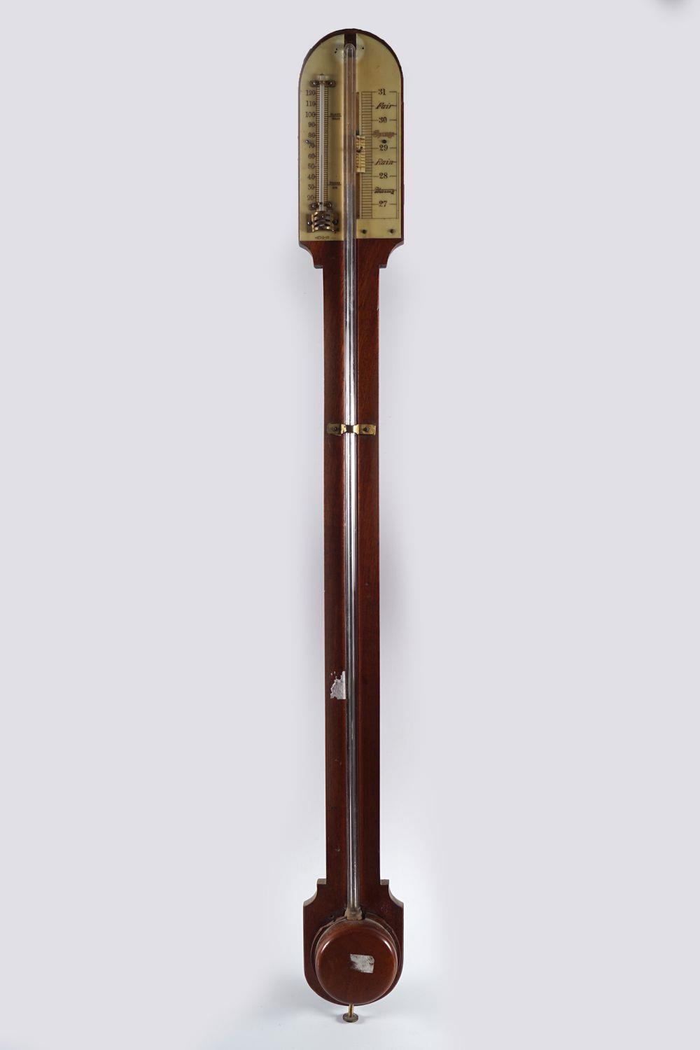 19TH-CENTURY MAHOGANY STICK BAROMETER