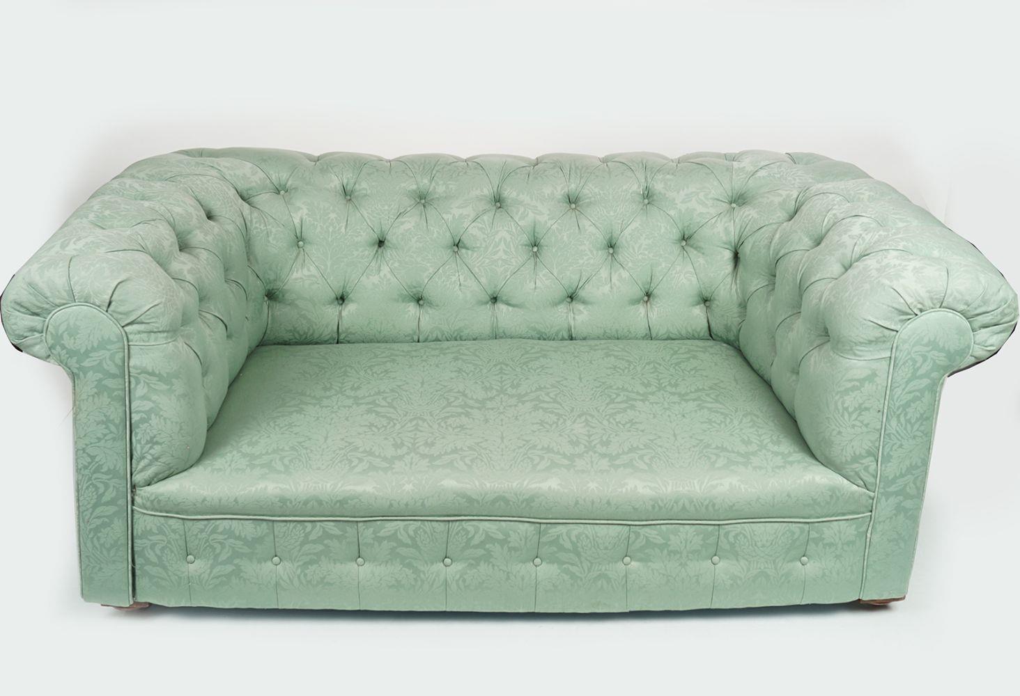 PAIR 19TH-CENTURY ROLL BACK CHESTERFIELD SETTEES