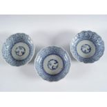 GROUP OF 3 CHINESE QING BLUE & WHITE BOWLS