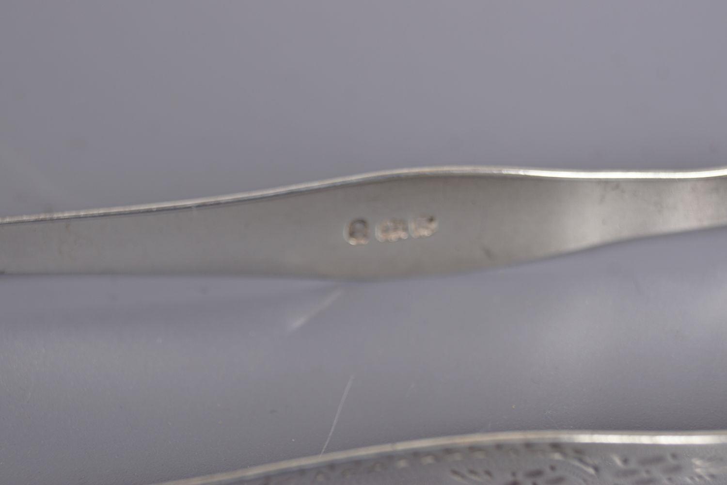 SILVER BRIGHT CUT SUGAR TONGS - Image 2 of 2