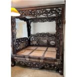 LARGE CHINESE QING HARDWOOD BED