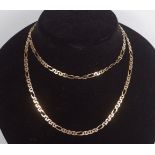 GOLD FILLED INSERTED CURB FIGARO LINK NECK CHAIN