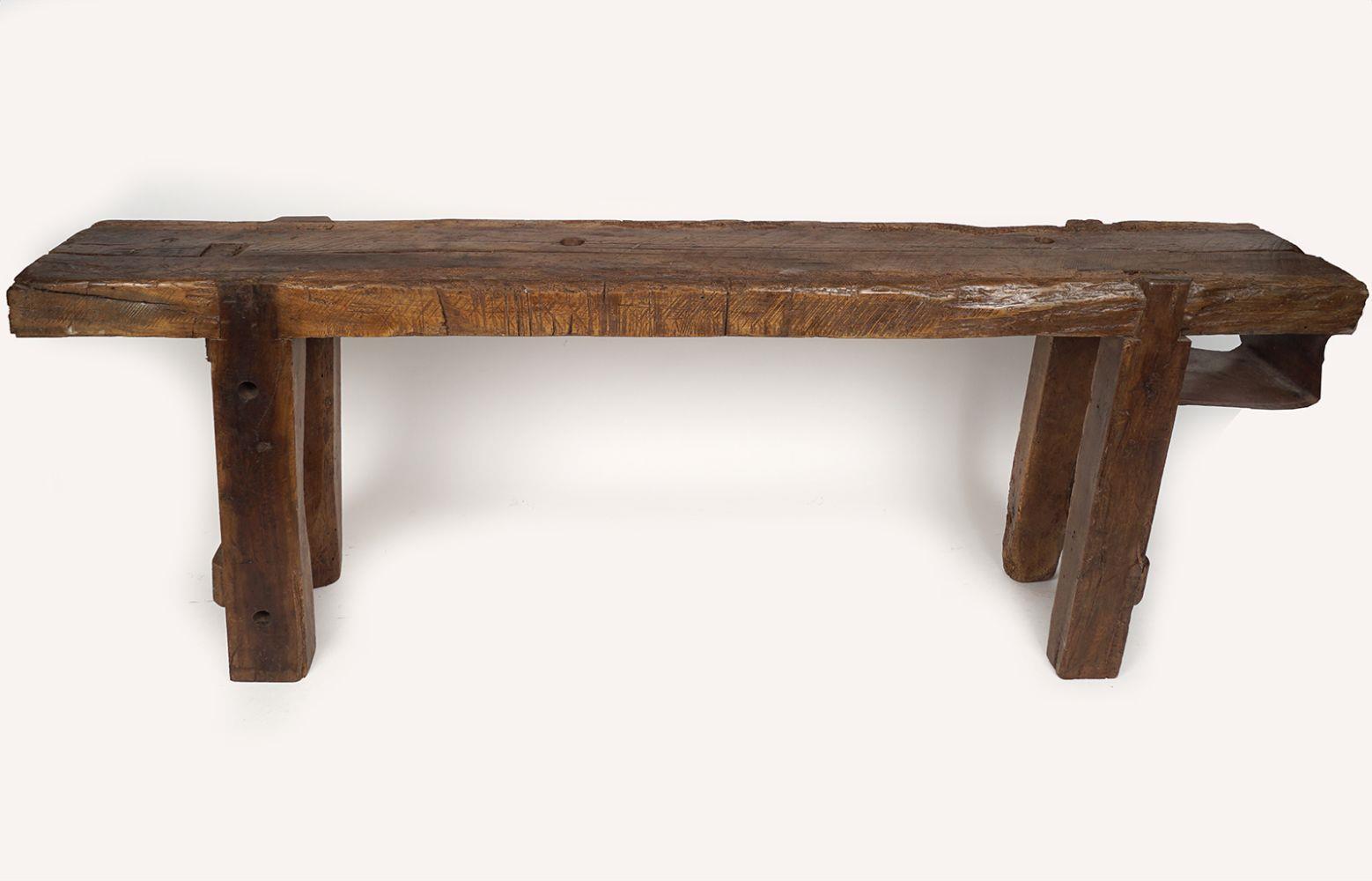 ANTIQUE WORKBENCH CONSOLE TABLE