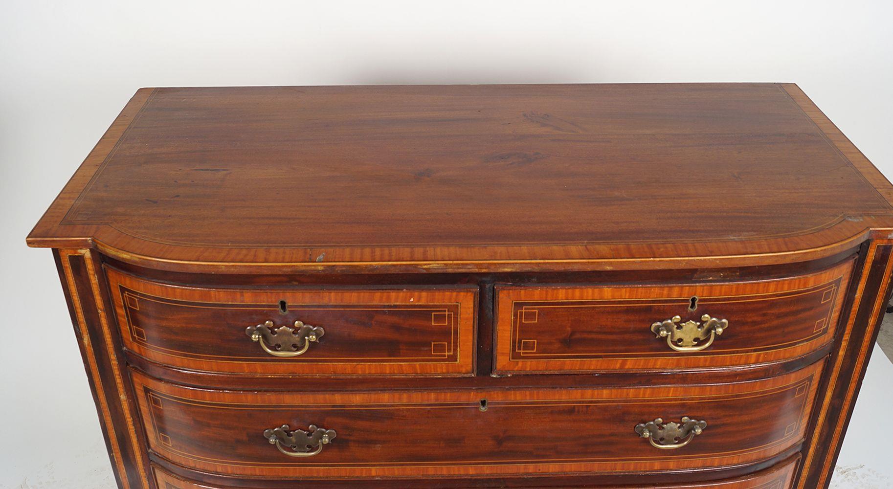 19TH-CENTURY MAHOGANY & SATINWOOD CHEST - Image 2 of 4