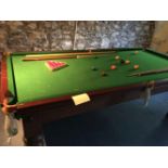 MAHOGANY FRAMED SNOOKER TABLE