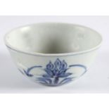 CHINESE LATE MING BLUE & WHITE BOWL
