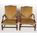 PAIR 19TH-CENTURY MAHOGANY GAINSBOROUGH CHAIRS