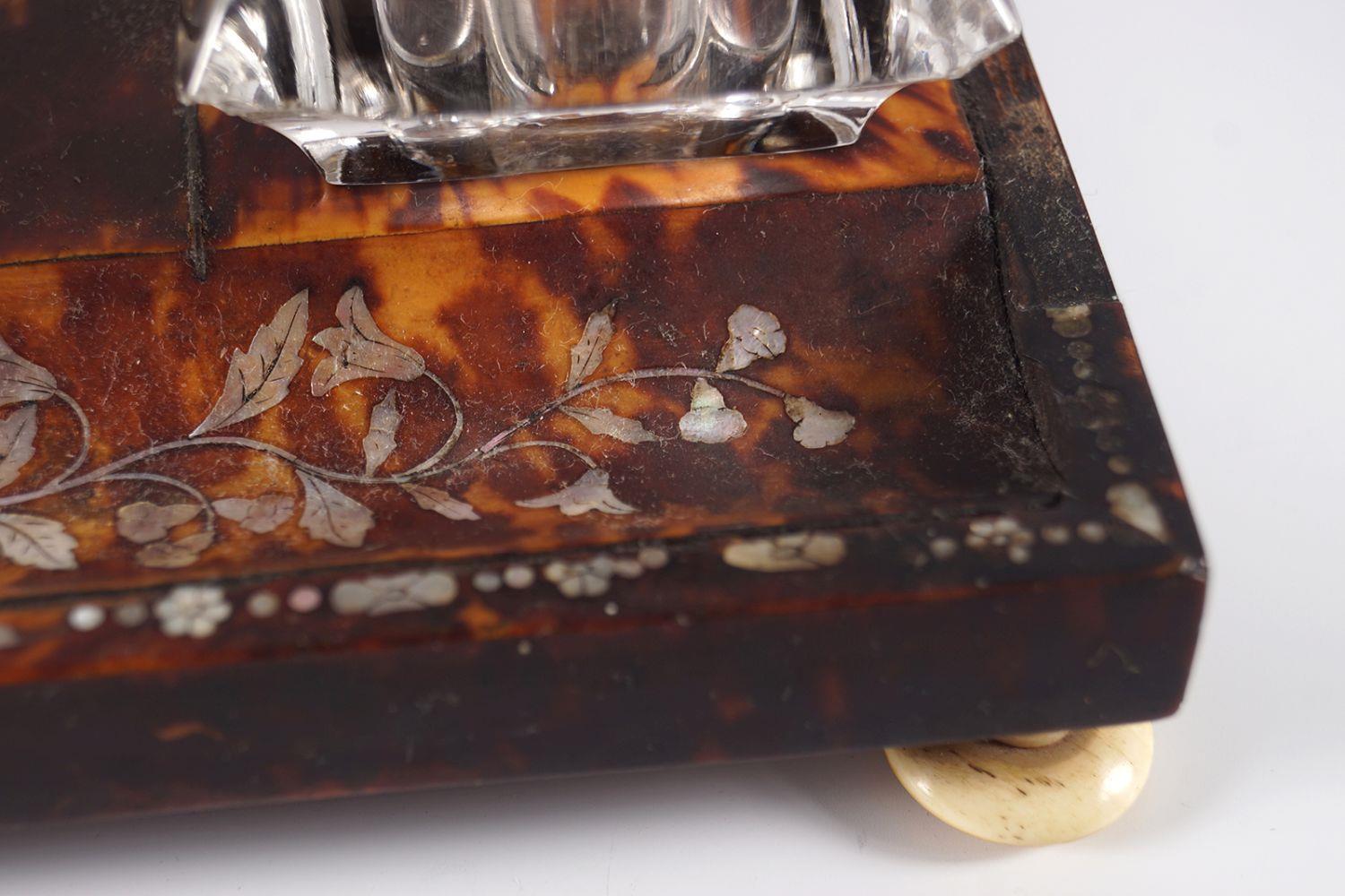 19TH-CENTURY TORTOISESHELL PEN & INK STAND - Image 3 of 3