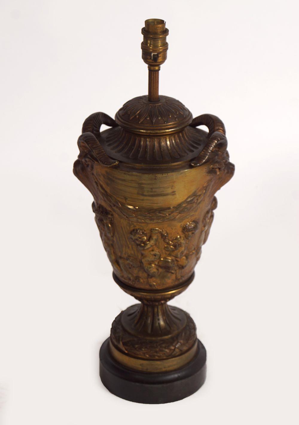 19TH-CENTURY GILT BRONZE TABLE LAMP