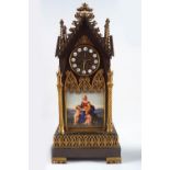 CHARLES X ORMOLU & BRONZE CATHEDRAL CLOCK