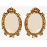 PAIR 19TH-CENTURY CARVED GILTWOOD FRAMED MIRRORS