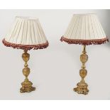 PAIR LARGE ORMOLU TABLE LAMPS