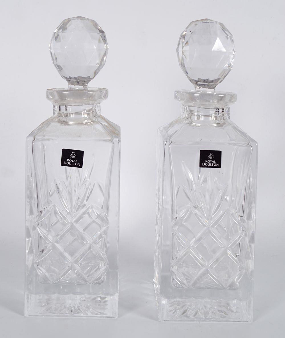 PAIR ROYAL DOULTON CRYSTAL DECANTERS