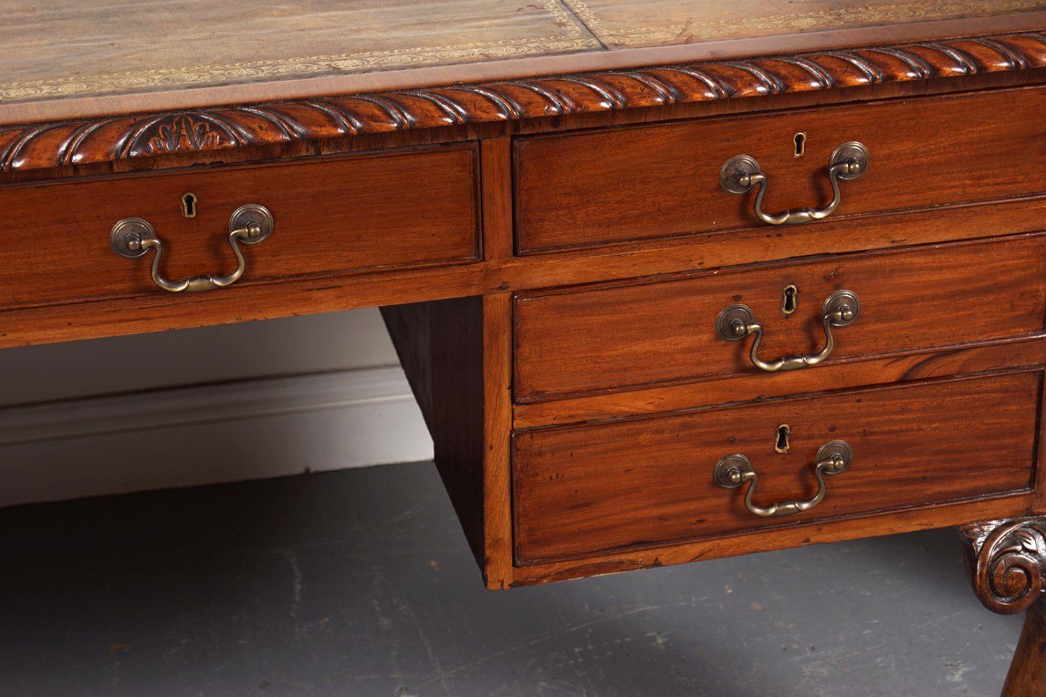 19TH-CENTURY MAHOGANY CHIPPENDALE WRITING DESK - Image 4 of 4