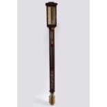 REGENCY MOTHER O'PEARL INLAID STICK BAROMETER