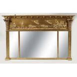 REGENCY GILT FRAMED OVERMANTLE MIRROR