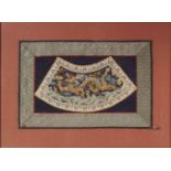 CHINESE QING SILK DRAGON EMBROIDERED PANEL
